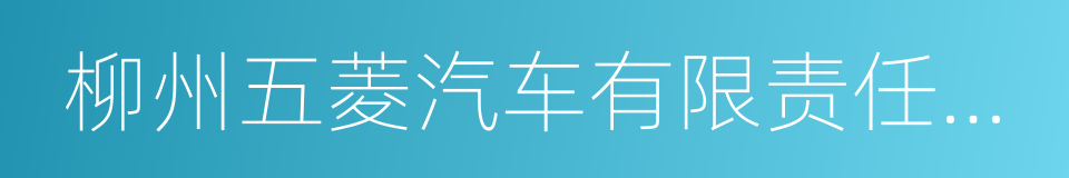 柳州五菱汽车有限责任公司的同义词