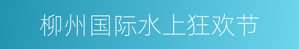 柳州国际水上狂欢节的同义词