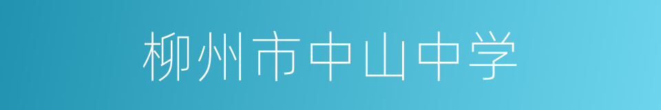 柳州市中山中学的同义词