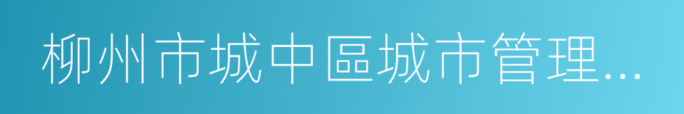 柳州市城中區城市管理行政執法局的同義詞