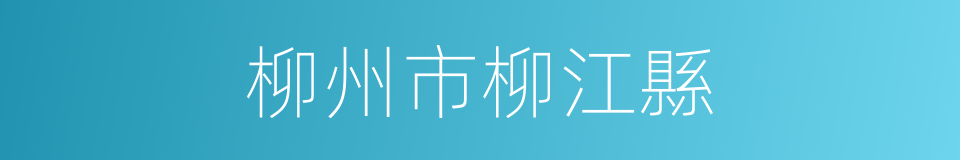 柳州市柳江縣的同義詞