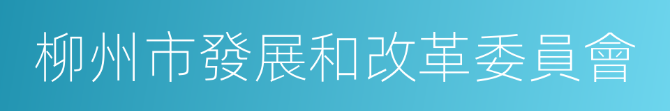 柳州市發展和改革委員會的同義詞