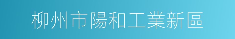 柳州市陽和工業新區的同義詞