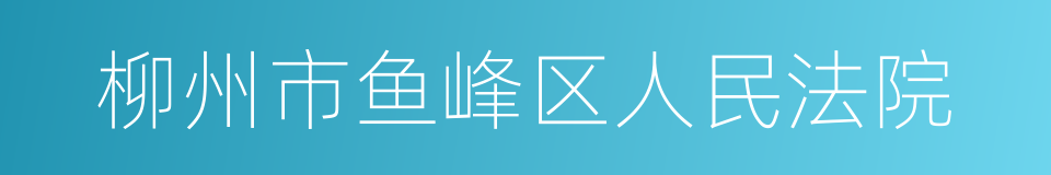 柳州市鱼峰区人民法院的同义词