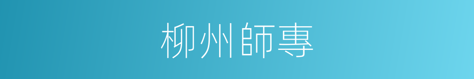 柳州師專的同義詞