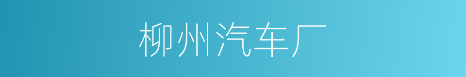 柳州汽车厂的同义词