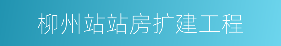 柳州站站房扩建工程的同义词