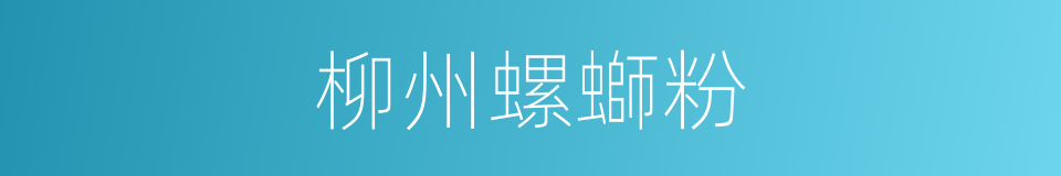 柳州螺螄粉的同義詞