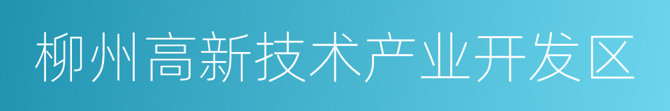 柳州高新技术产业开发区的同义词