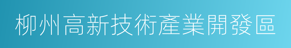 柳州高新技術產業開發區的同義詞