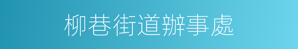 柳巷街道辦事處的同義詞