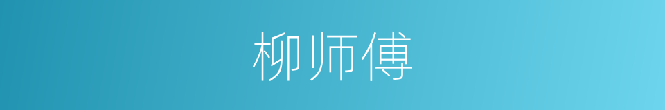 柳师傅的同义词