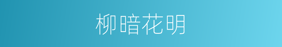 柳暗花明的意思
