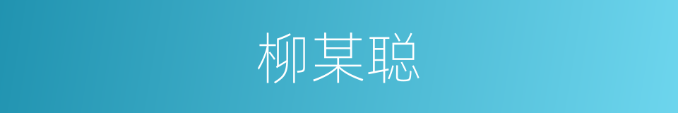 柳某聪的同义词