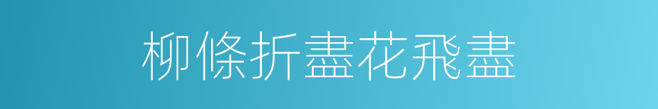 柳條折盡花飛盡的同義詞
