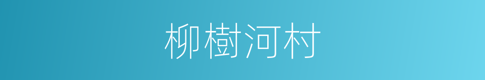 柳樹河村的同義詞