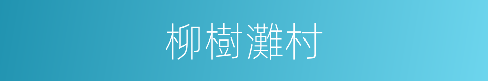柳樹灘村的同義詞