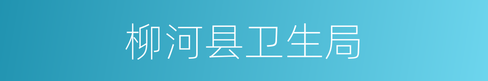 柳河县卫生局的同义词