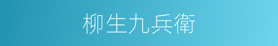 柳生九兵衛的同義詞