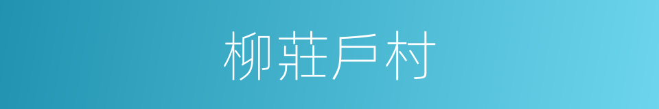柳莊戶村的同義詞