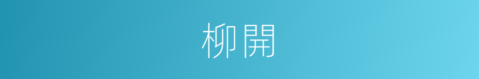 柳開的同義詞