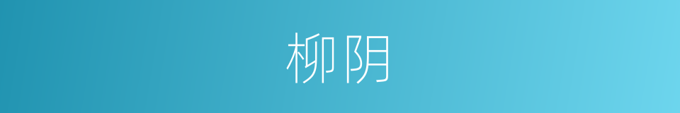柳阴的意思