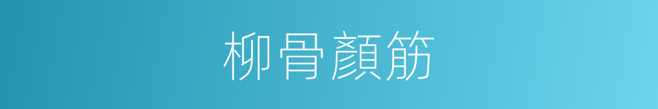 柳骨顏筋的意思