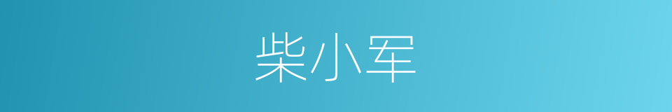 柴小军的同义词