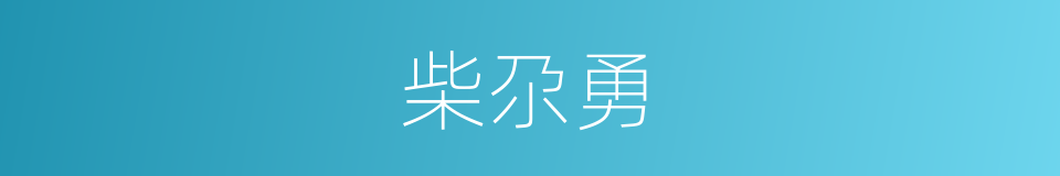 柴尕勇的同义词