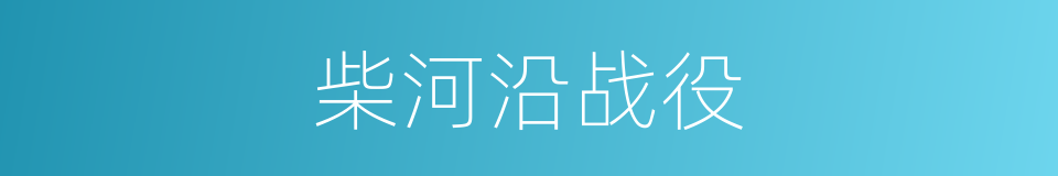 柴河沿战役的同义词