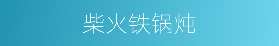 柴火铁锅炖的同义词