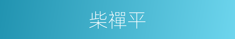 柴禪平的同義詞