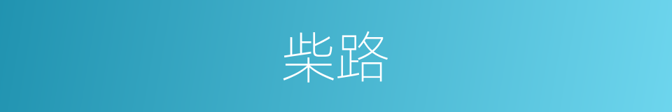柴路的意思