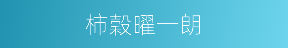 柿穀曜一朗的同義詞