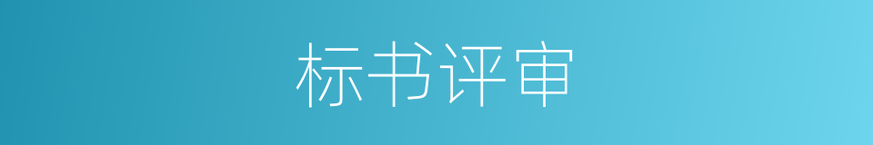 标书评审的同义词