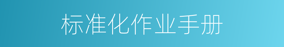标准化作业手册的同义词