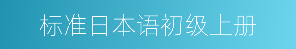 标准日本语初级上册的同义词