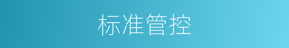 标准管控的同义词