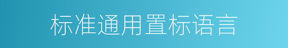 标准通用置标语言的同义词