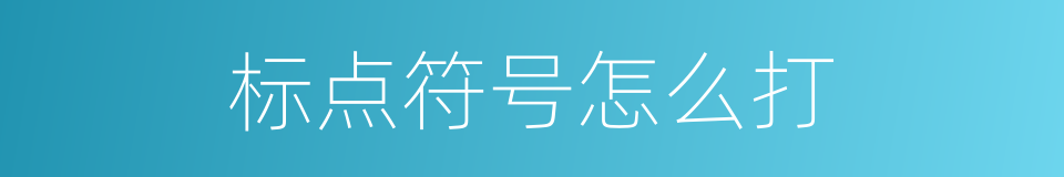 标点符号怎么打的同义词