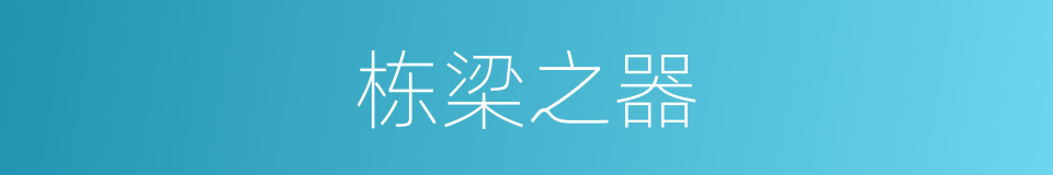 栋梁之器的意思