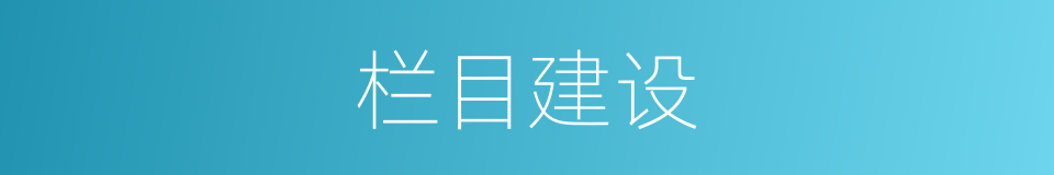 栏目建设的同义词