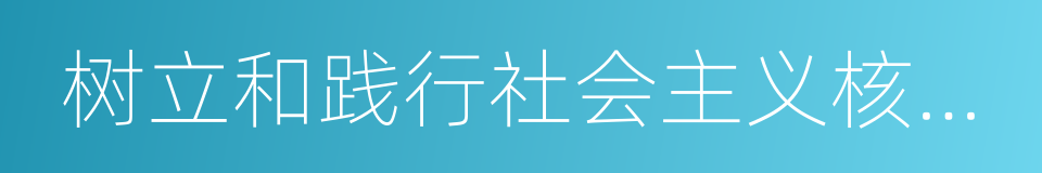 树立和践行社会主义核心价值体系的同义词