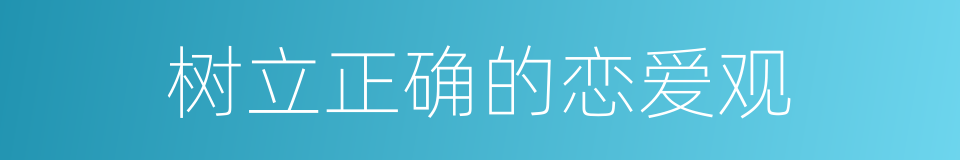 树立正确的恋爱观的同义词