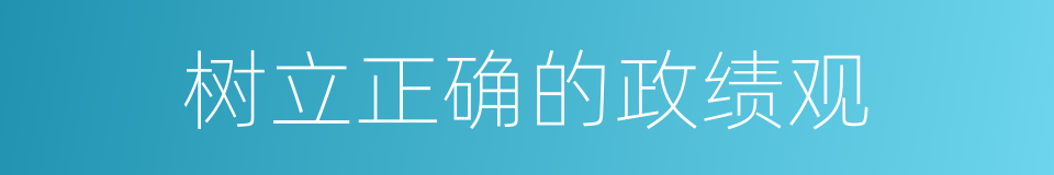树立正确的政绩观的同义词