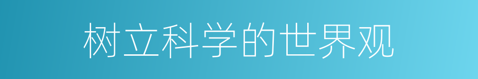 树立科学的世界观的同义词