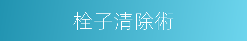 栓子清除術的同義詞