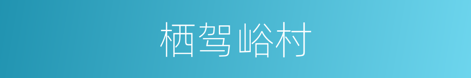 栖驾峪村的同义词