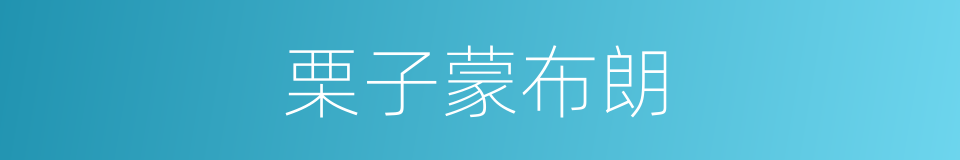 栗子蒙布朗的同义词