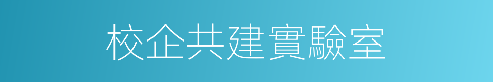 校企共建實驗室的同義詞